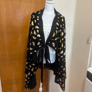 Diane Von Furstenberg Black and Gold Kimono
